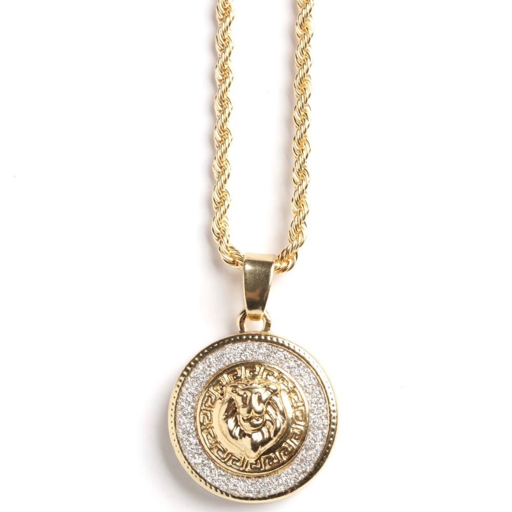Goldtone Lion Head Pendant